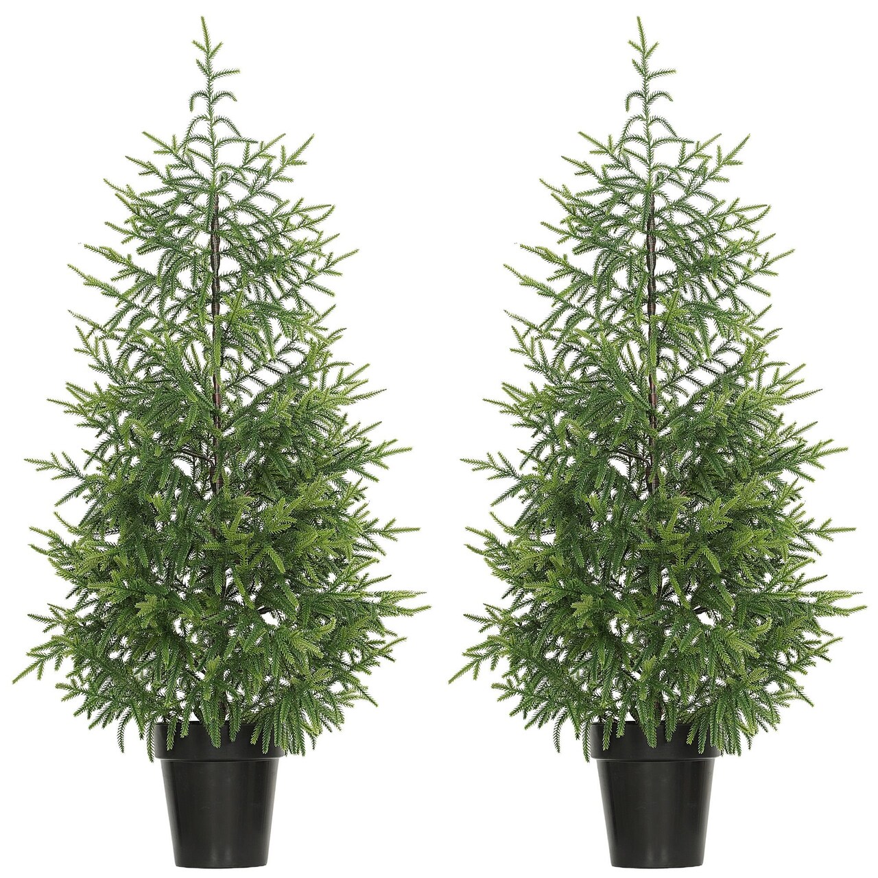 Edge Collections - 4' - Green - Lifelike Norfolk Pine Christmas Trees for Indoor Festivities - 2 Pieces